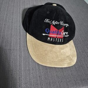 Ford Motor Company Quality Care Masters Technician Black Tan Suede Strapback Cap